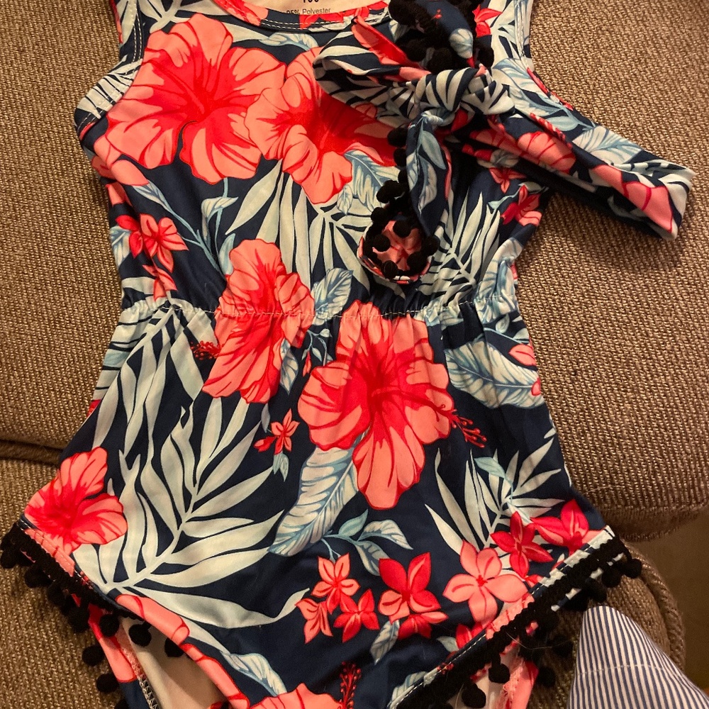 Hawaiian print sun suit